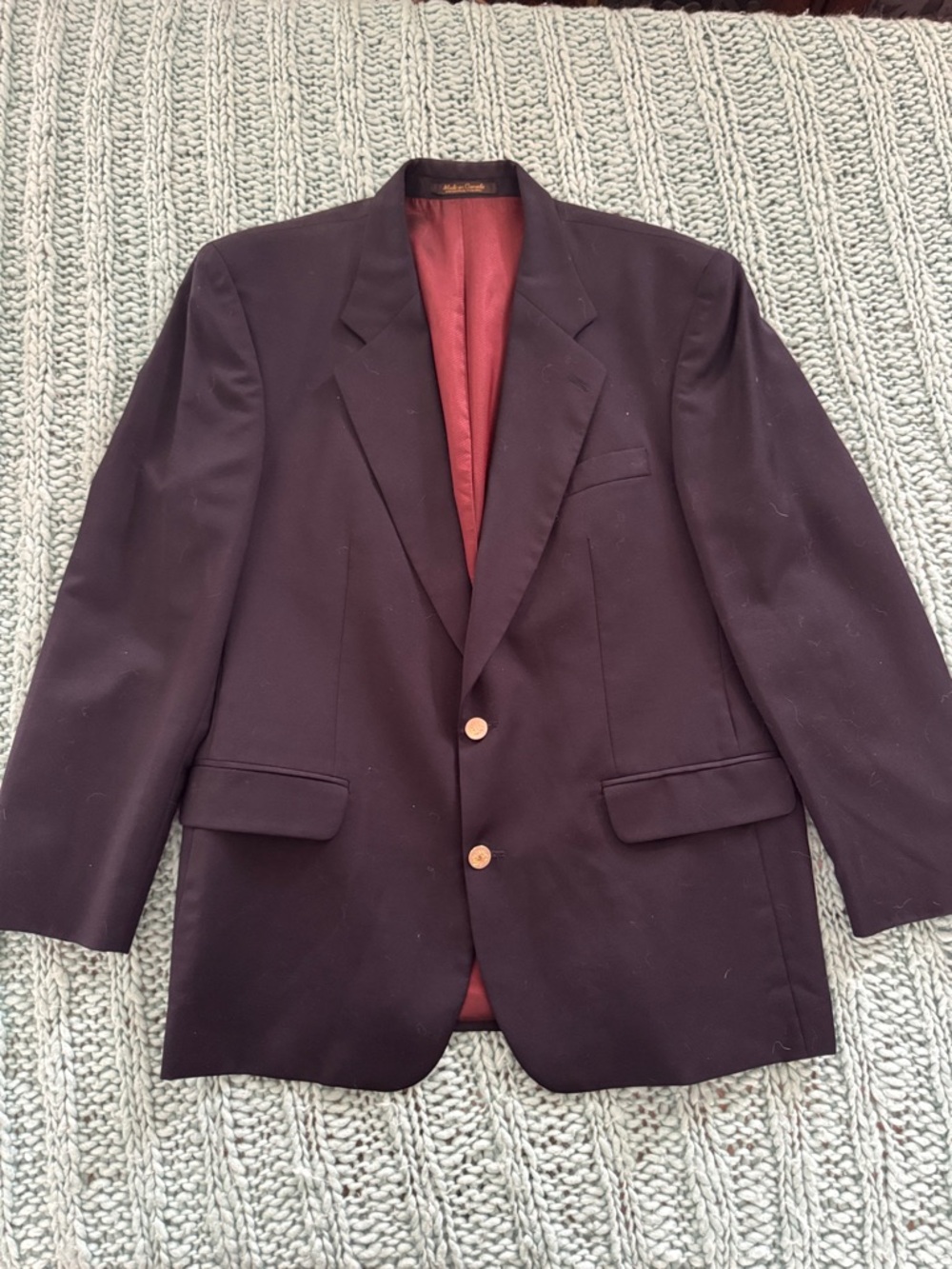 Bachrach Dark Burgundy Blazer with Red Interior